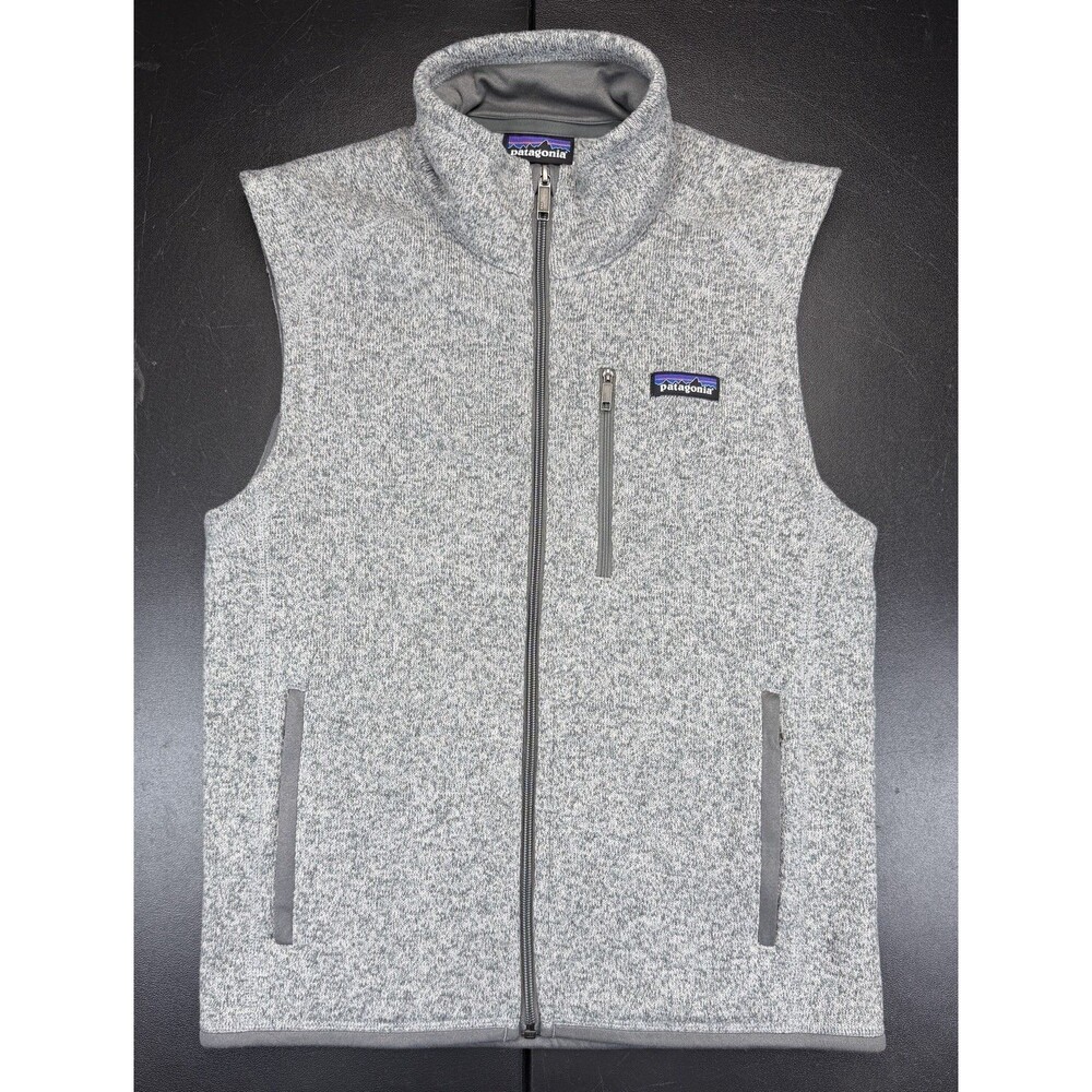 Patagonia Better Sweater Vest Mens Small Gray Full Zip Fleece With Logo On Back